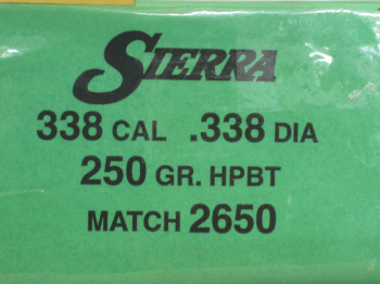 Sierra .338 250 grain MatchKing bullets (QTY 67)