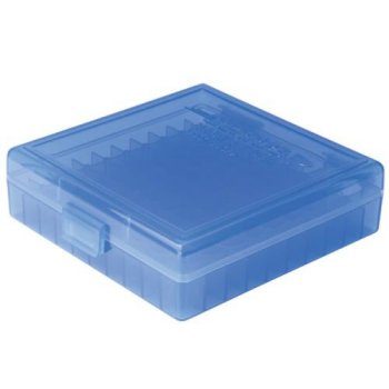 10 X BERRY'S PLASTIC STORAGE AMMO BOX BLUE COLOR 357/38 ACP 100 rd 