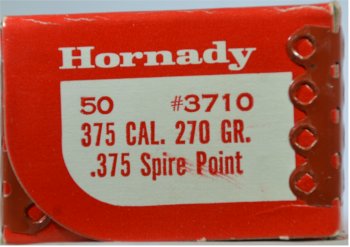 Hornady .375 270 grain Spire point bullets