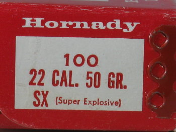 Hornady 22 cal 50 grain SX