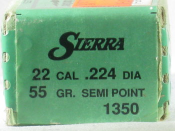 Sierra .224 55 gr SEMI POINTED