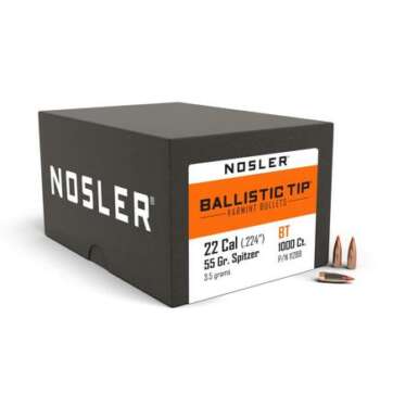 Nosler Ballistic Tip Varmint Bullets .22 cal .224" 55 gr SBT-SB
