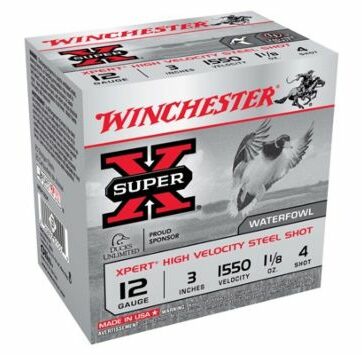 WIN AMMO XPERT STEEL 12GA. 3" 1550FPS. 1-1/8OZ. #4 25-PACK
