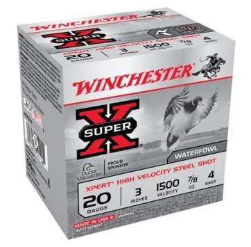 WINCHESTER XPERT STEEL 20GA 3" 1500FPS 7/8OZ #4 25RD