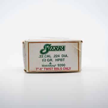 Sierra MatchKing Long Range Specialty Bullets .22 cal .224" 80 gr HPBT MATCH 500/ct