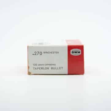 270 Winchester ammunition 130 grain Taperlok (DWM, QTY 14)