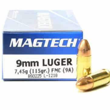 MagTech Handgun Ammunition 9mm Luger 115 gr FMJ 1135 fps 50/ct