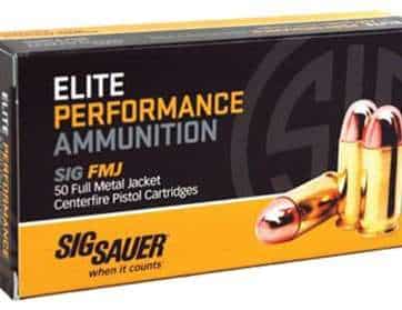 Sig Elite Performance Handgun Ammunition 10mm Auto 180 gr FMJ 1250 fps 50/ct
