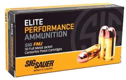 Sig Elite Performance Handgun Ammunition 10mm Auto 180 gr FMJ 1250 fps 50/ct