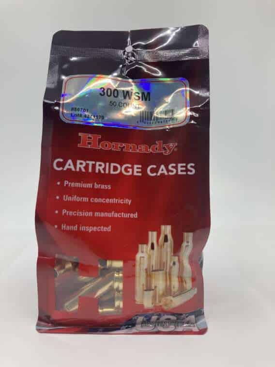 Hornady #86701 300 WSM brass package.