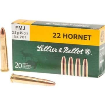 Sellier & Bellot Rifle Ammunition .22 Hornet 45 gr FMJ 2345 fps #SB22HA