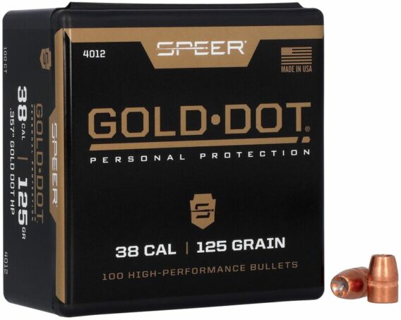 Speer #4012 .357 Gold DOT Bullet, 125 Grain