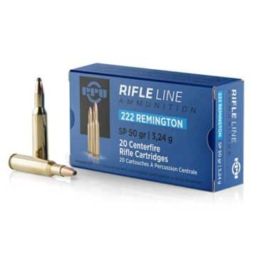 PPU Rifle Ammunition .222 Rem 50 gr SP 3140 fps