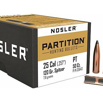 NOSLER BULLETS 25 CAL .257 120GR PARTITION