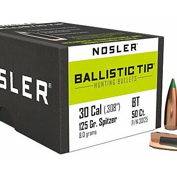 NOSLER BULLETS 30 CAL .308 125GR BALLISTIC TIP