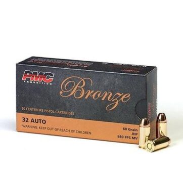PMC Bronze Handgun Ammunition .32 ACP 60 gr JHP